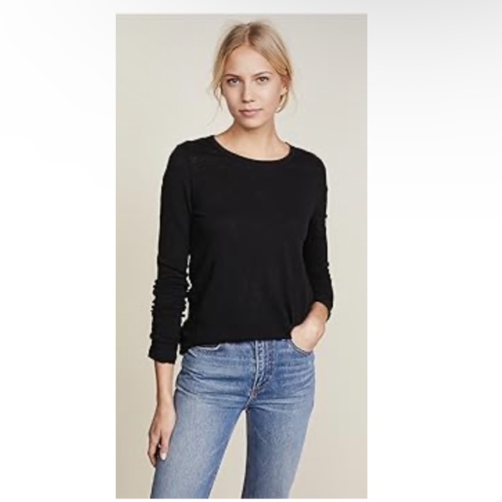 ATM Slub Jersey Long Sleeve Top in Black.